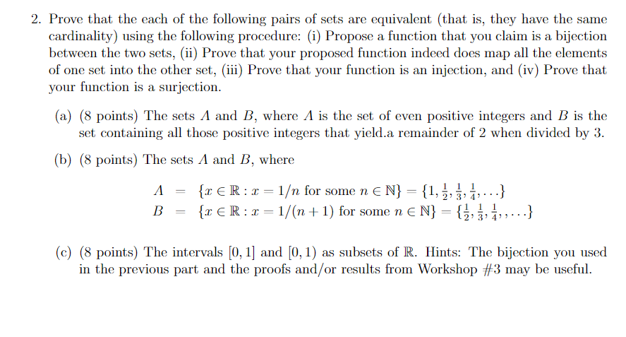 Solved Prove that the each of the following pairs of sets | Chegg.com
