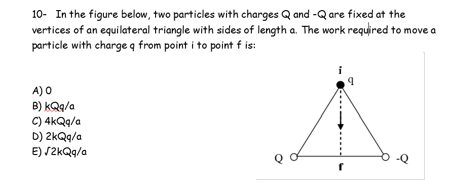 Solved 10- In the figure below, two particles with charges Q | Chegg.com