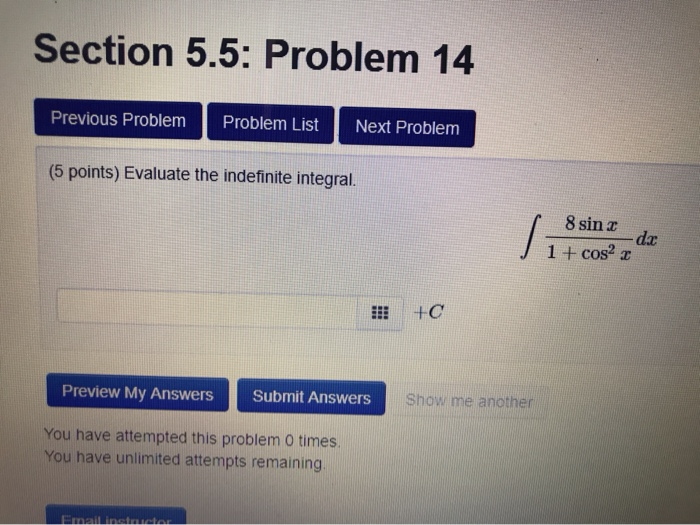 Solved Section 5.5: Problem 13 Previous Problem Problem List | Chegg.com