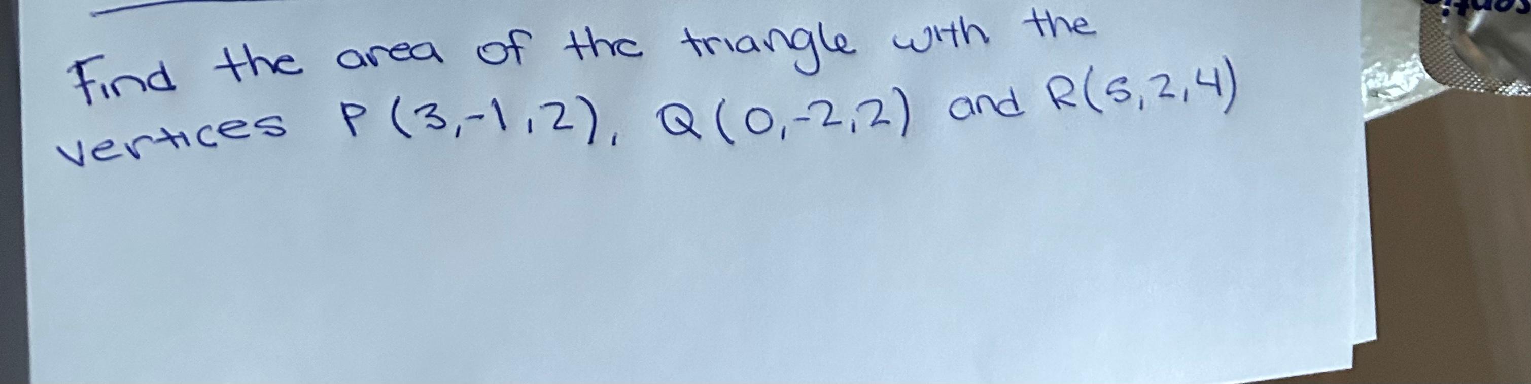 how to find area of triangle with vertices xyz