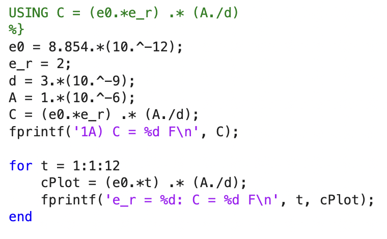 Solved How can I use the for loop to plot each value for t = | Chegg.com