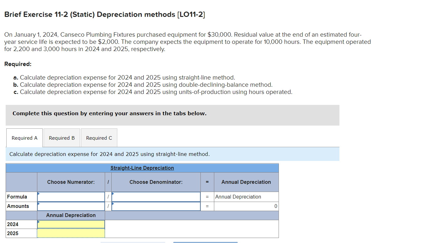 Solved Brief Exercise 11 2 Static Depreciation Methods Chegg Com   PhpKUNBYo