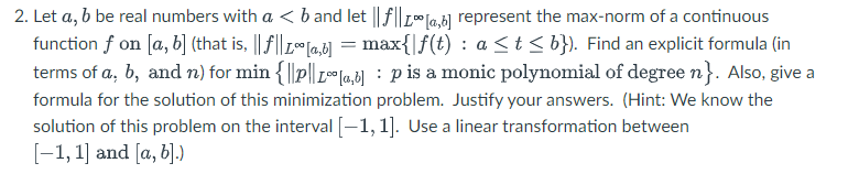 Solved 2. Let A,b Be Real Numbers With A | Chegg.com