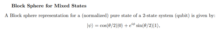 Solved Block Sphere for Mixed States A Block sphere | Chegg.com