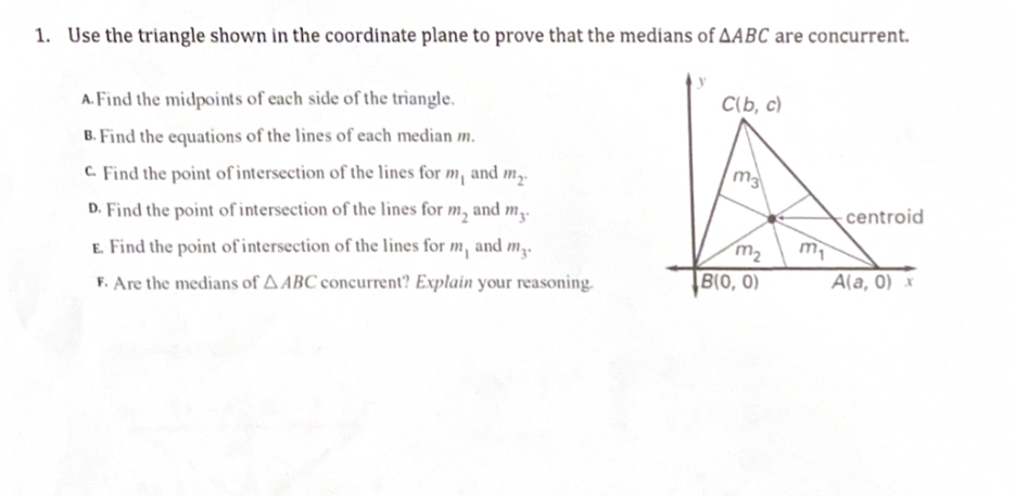 Solved 1. Use The Triangle Shown In The Coordinate Plane To | Chegg.com