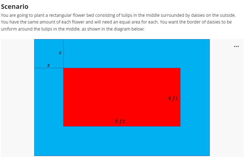 Solved Scenario You are going to plant a rectangular flower | Chegg.com