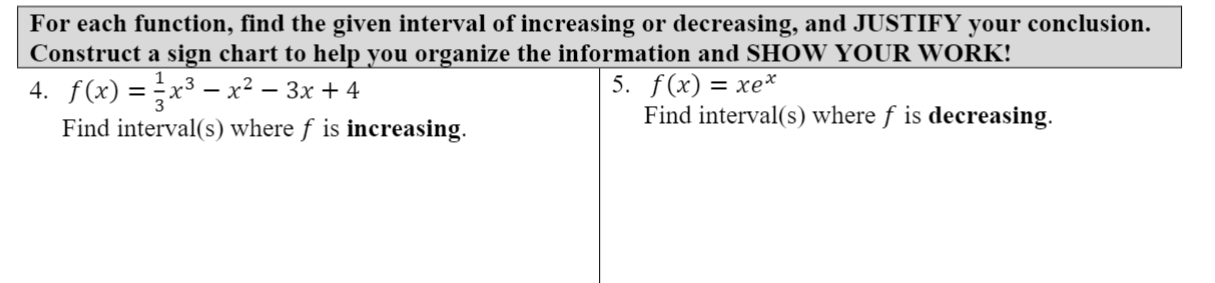 Solved For each function, find the given interval of | Chegg.com
