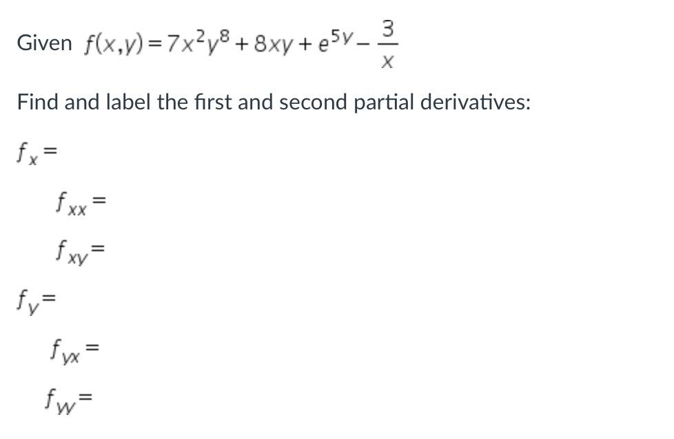 Solved Given F X Y 7x2 8 8xy 5v 3 Х Find And Label