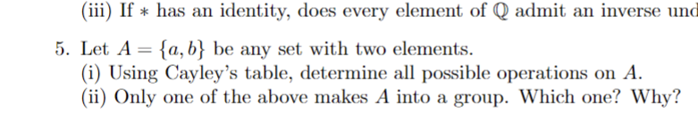 Solved 5. Let A={a,b} Be Any Set With Two Elements. (i) | Chegg.com ...