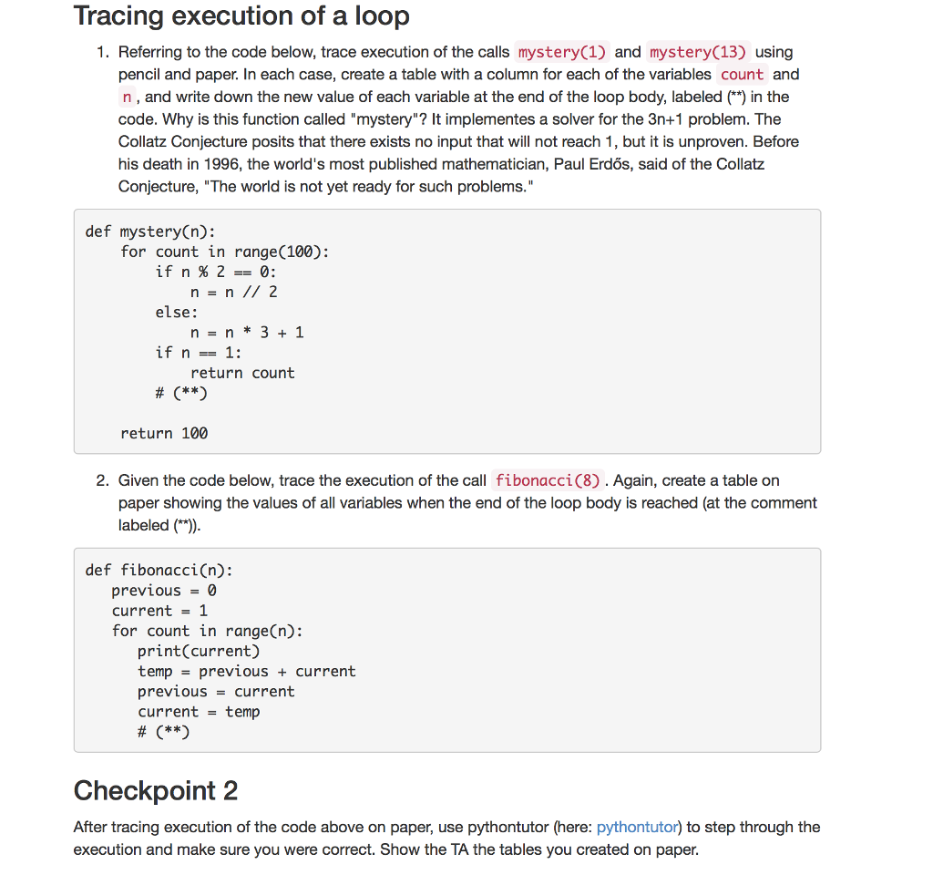Tracing execution of a loop 1. Referring to the code | Chegg.com