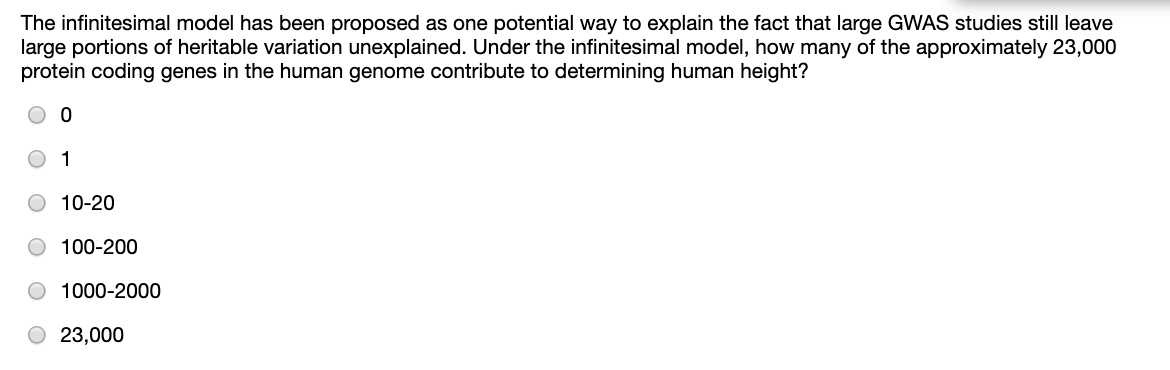 Solved The infinitesimal model has been proposed as one | Chegg.com