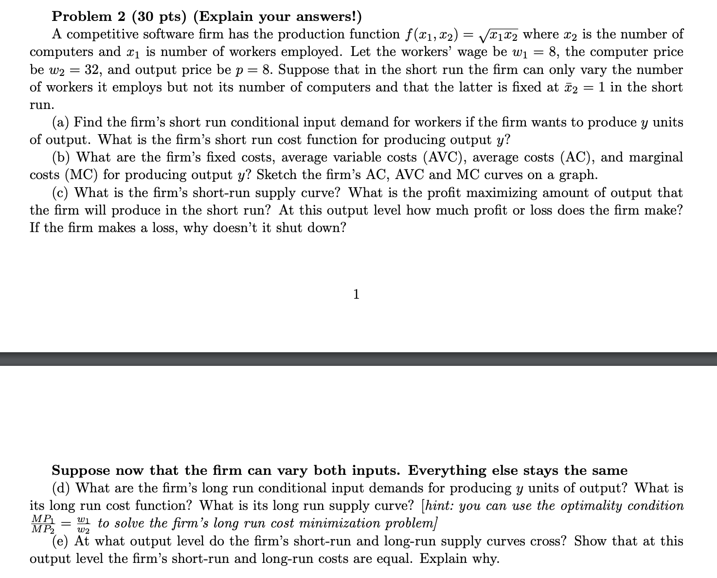 Solved Problem 2 (30 Pts) (Explain Your Answers!) A | Chegg.com