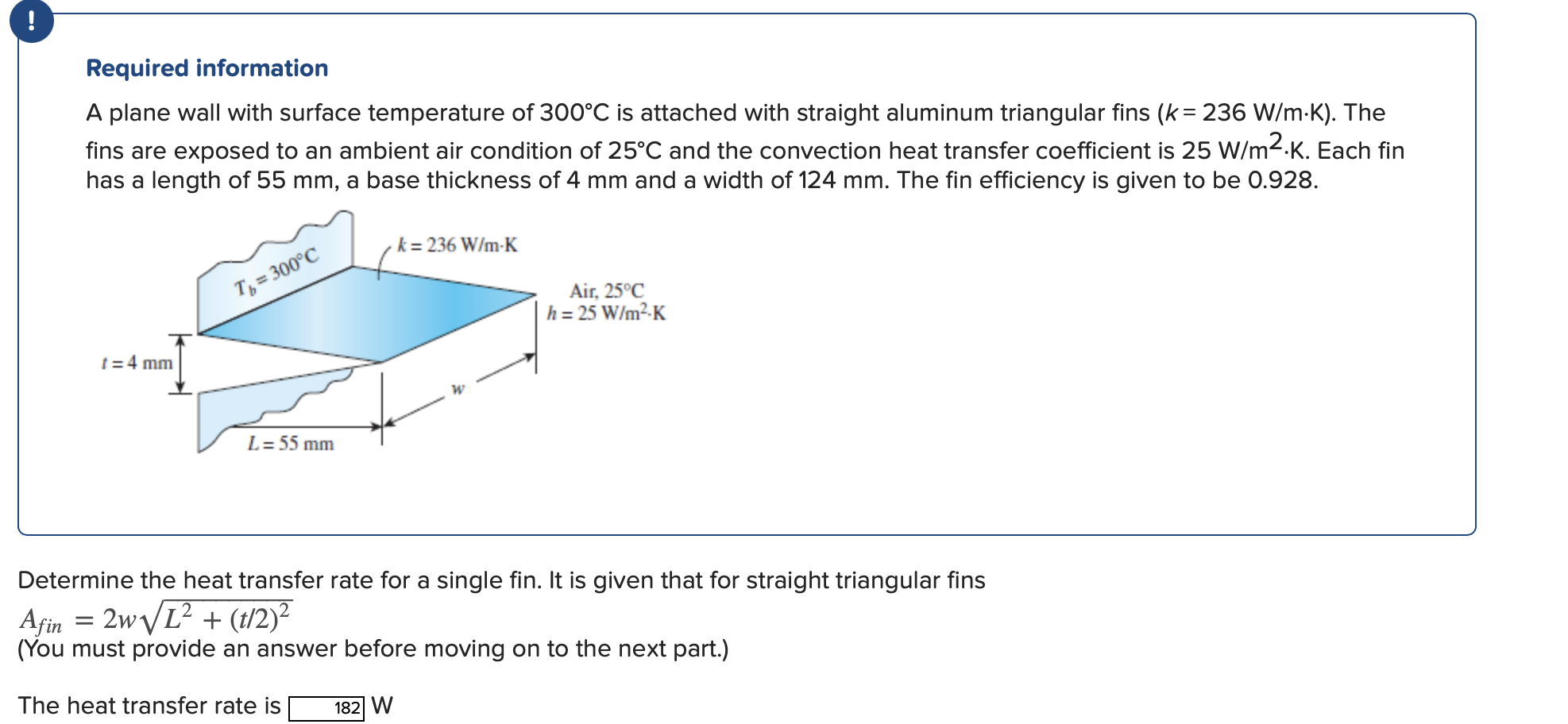 Solved Required information A plane wall with surface