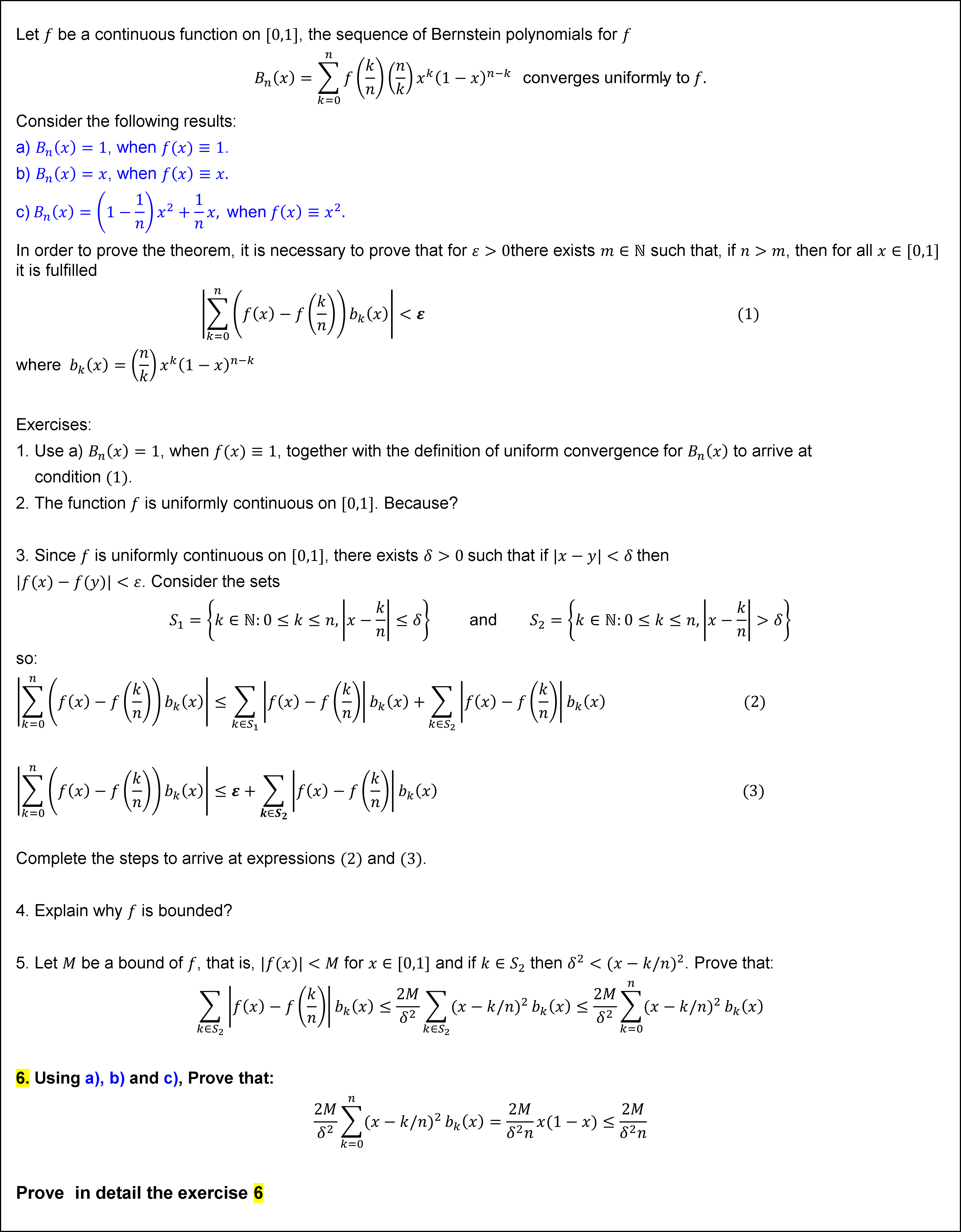 Solved A Bn X 1 When F X ≡1 B Bn X X When F X ≡x C