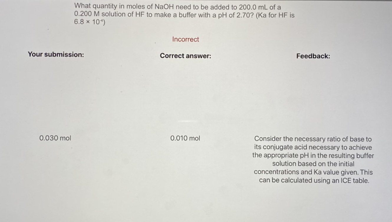 Solved Can you please explain how we get .01 moles. I am | Chegg.com