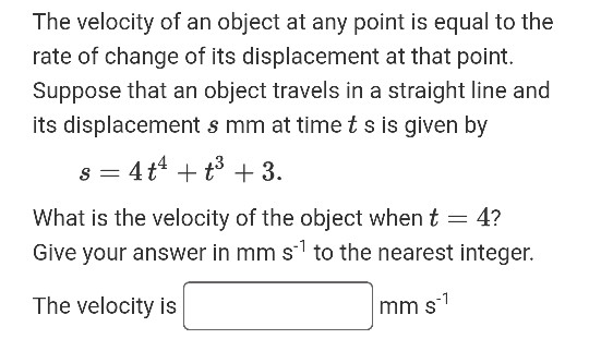 Solved The velocity of an object at any point is equal to | Chegg.com