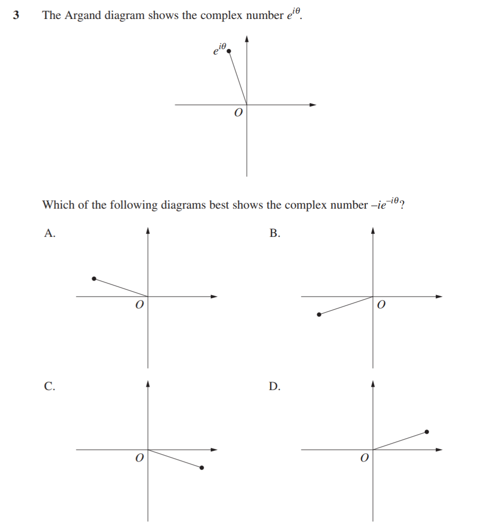 Solved 3 The Argand diagram shows the complex number eie. | Chegg.com