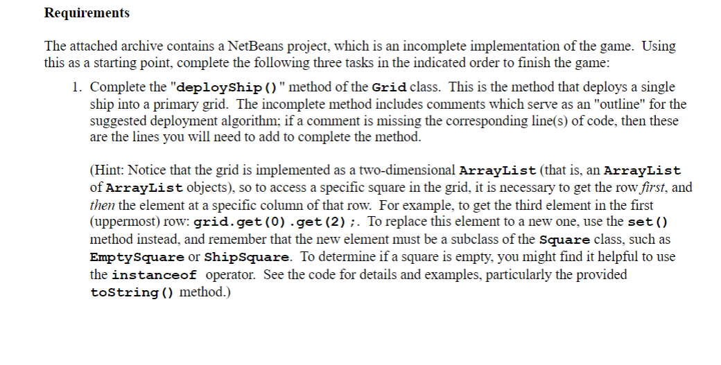 Solved CS232 Project \#2: Sea Battle II For this project, | Chegg.com