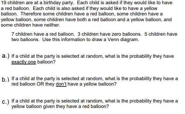 Solved 19 Children Are At A Birthday Party. Each Child Is | Chegg.com