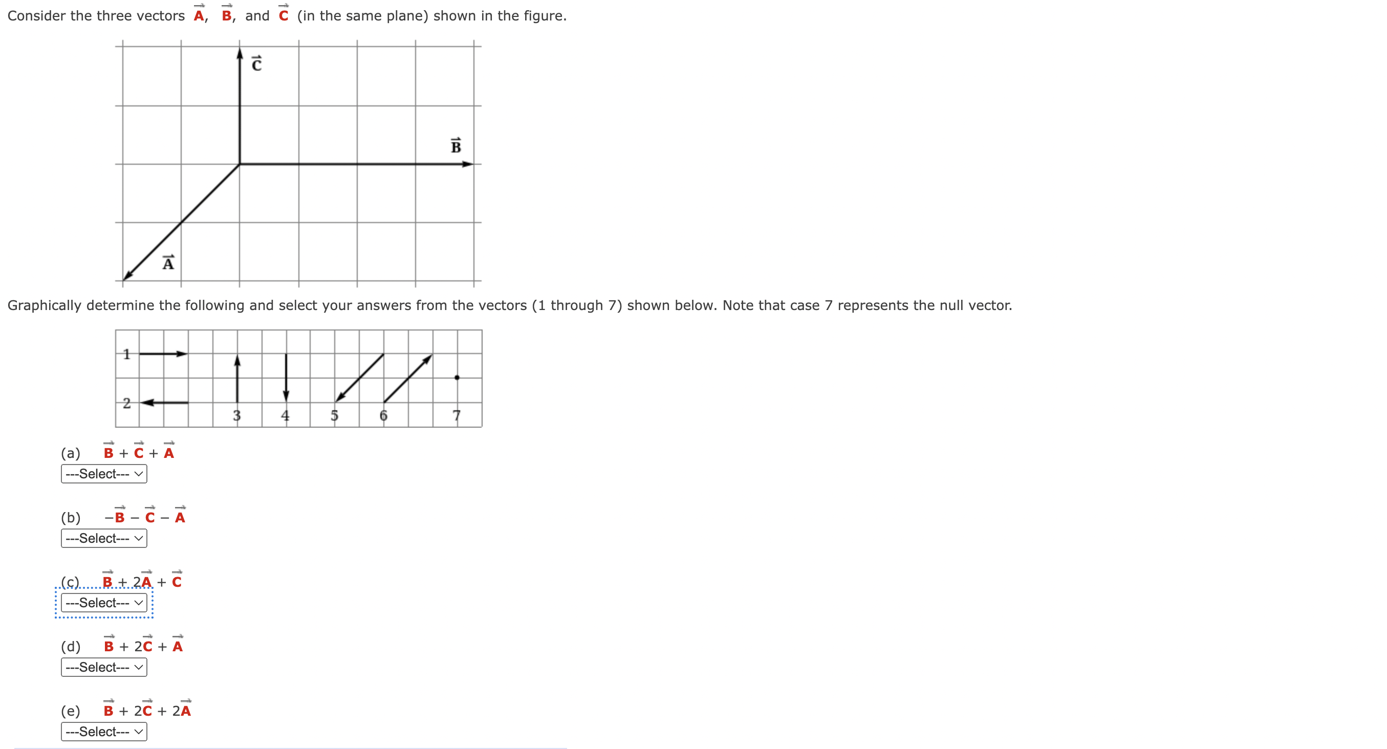 Solved Consider The Three Vectors A,B, And C (in The Same | Chegg.com