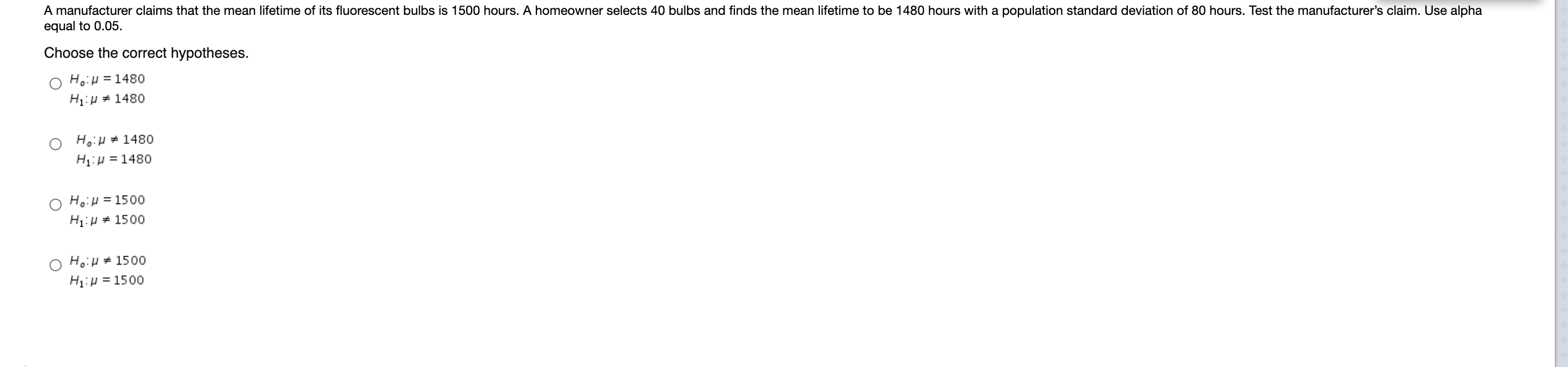 Solved A manufacturer claims that the mean lifetime of its