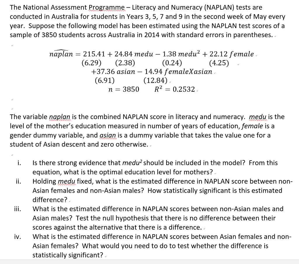 The National Assessment Programme- Literacy and | Chegg.com