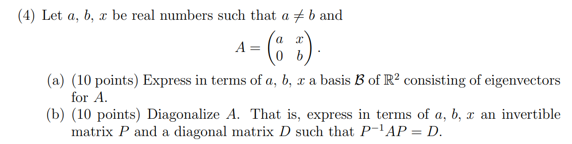 Solved (4) Let A, B, X Be Real Numbers Such That A + B And A | Chegg.com