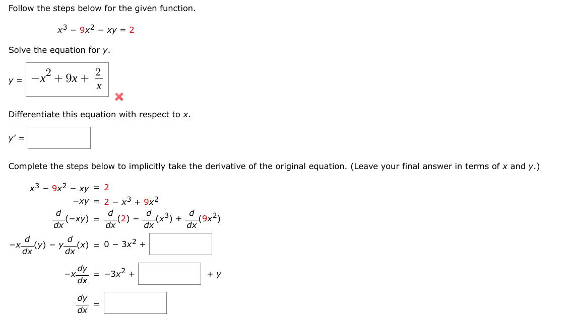 Solved Follow The Steps Below For The Given Function. | Chegg.com