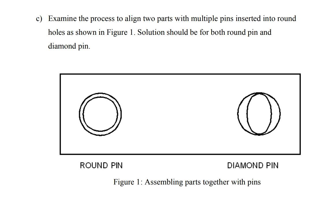 Solved c) Examine the process to align two parts with