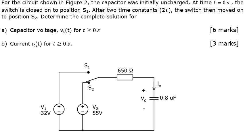 Solved For the circuit shown in Figure 2, the capacitor was | Chegg.com