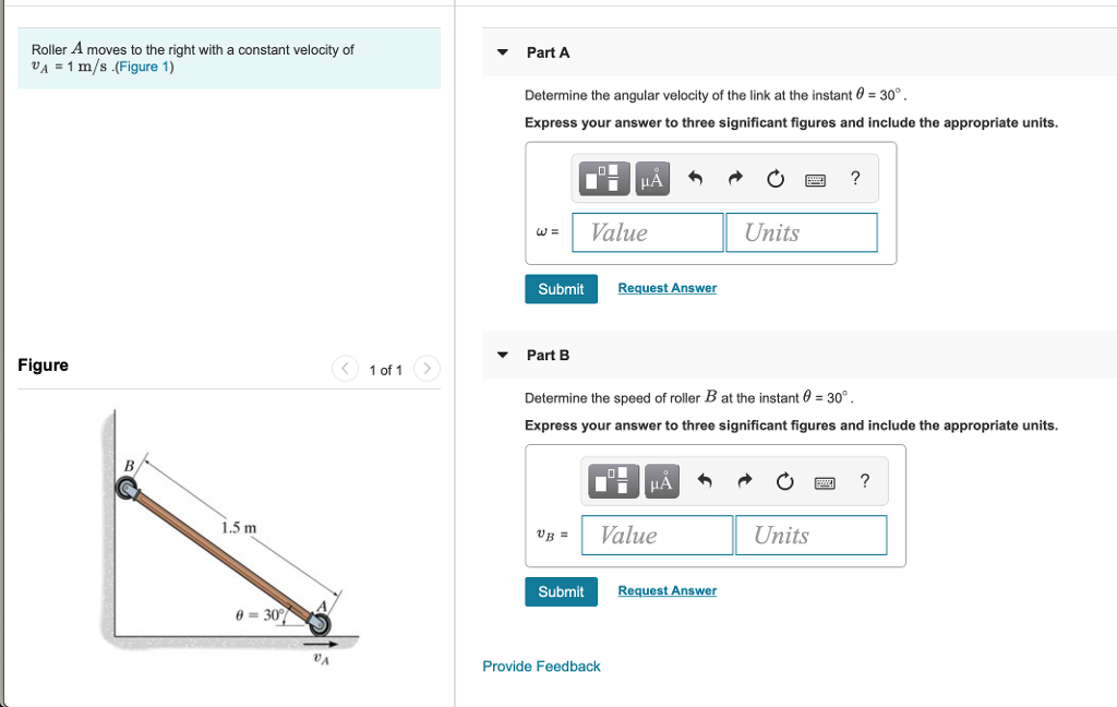 Solved Roller A moves to the right with a constant velocity | Chegg.com