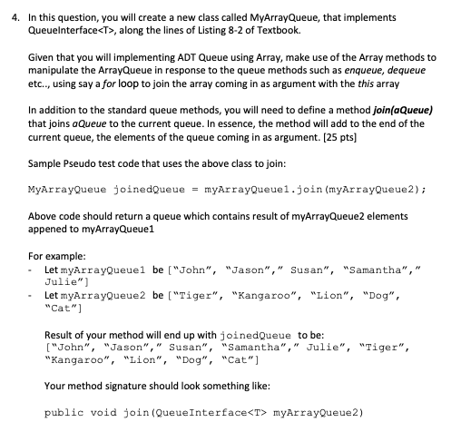 Solved 4. In this question, you will create a new class | Chegg.com