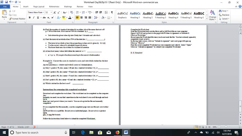 Solved Worksheet Chp283Sp18-1 [Read-Onlyl Microsoft Word | Chegg.com
