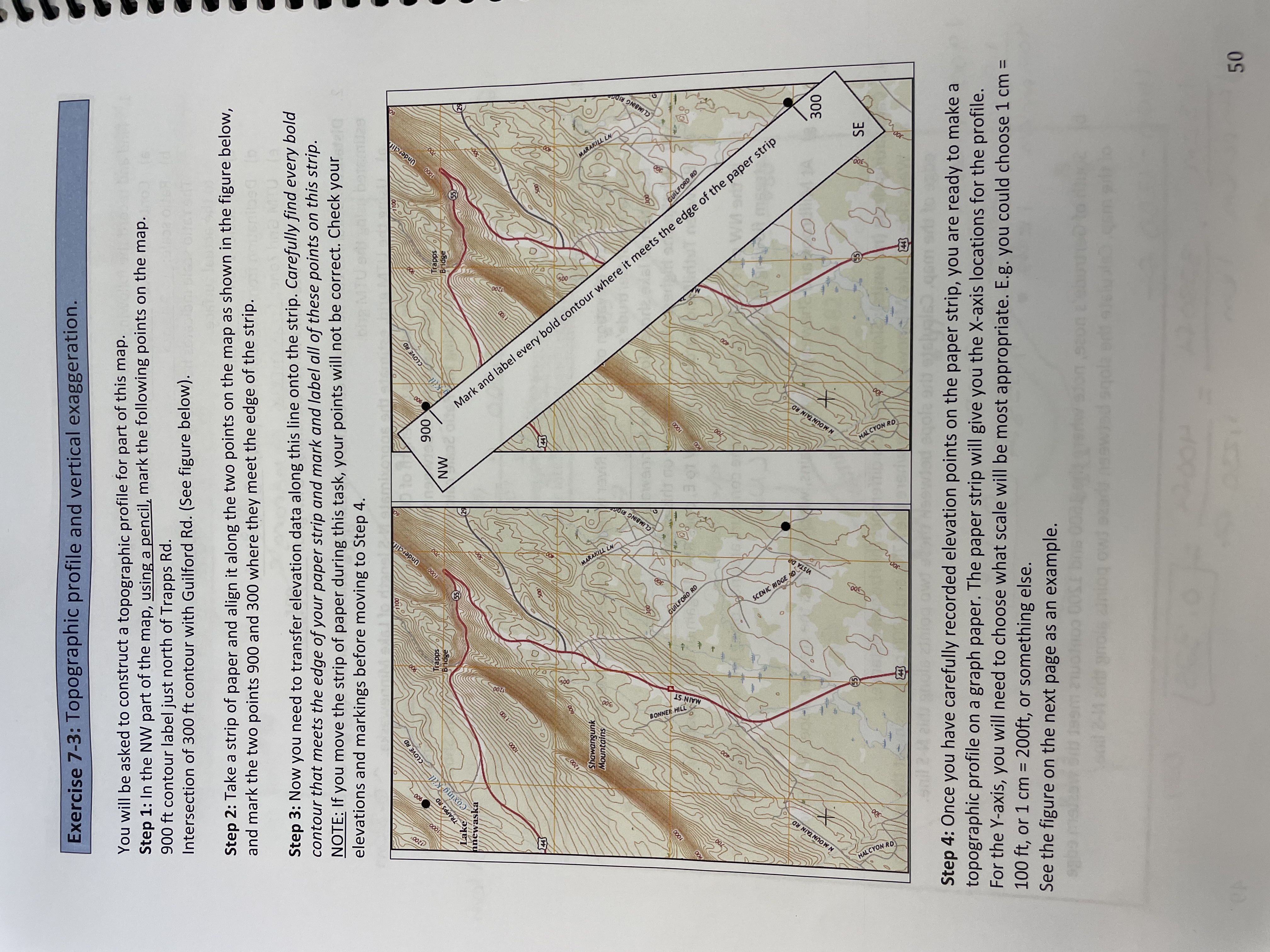 Solved Exercise 7-3: Topographic profile and vertical | Chegg.com