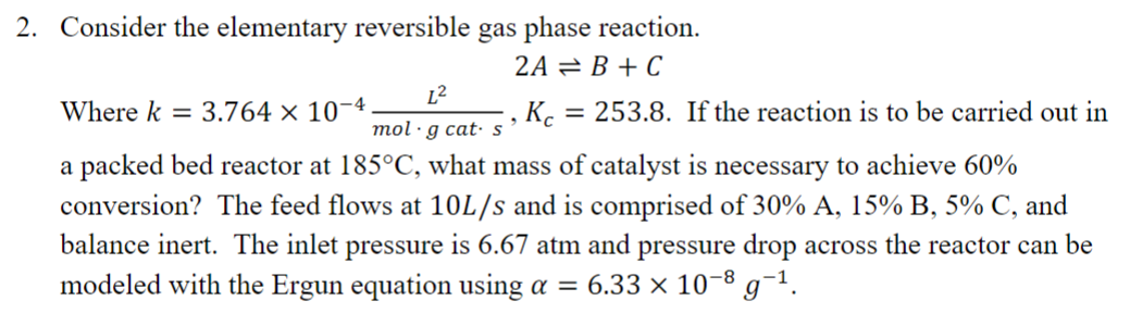 Solved Consider the elementary reversible gas phase | Chegg.com