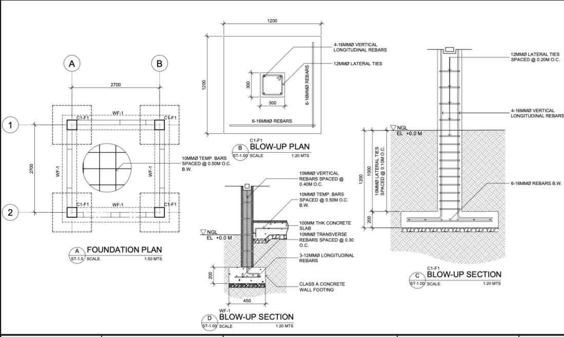 Solved 1. Column Footing a. Dimensions of a column footing | Chegg.com