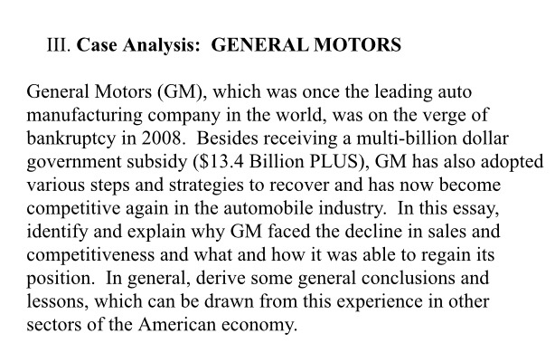 general motors case study scribd