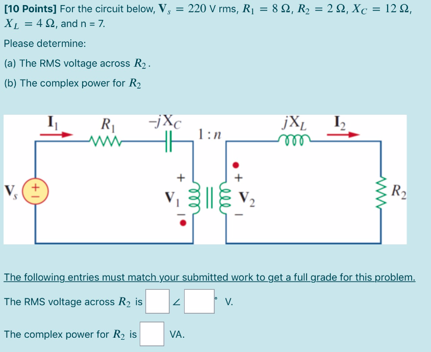 Solved 12 12 10 Points For The Circuit Below V 2 Chegg Com