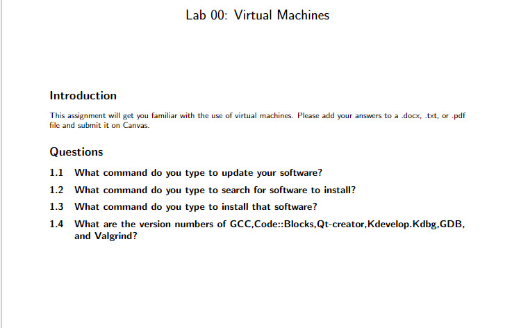Solved Lab 00: Virtual Machines Introduction This assignment | Chegg.com