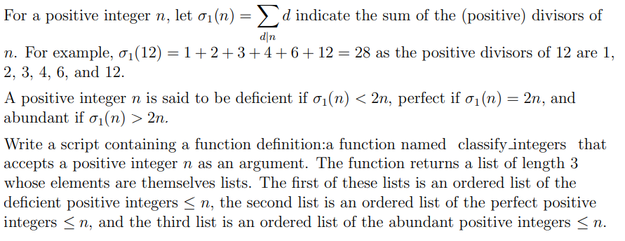 Solved For A Positive Integer N Let σ1n∑d∣nd Indicate 7400