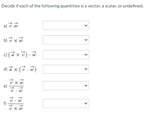 Solved Decide if each of the following quantities is a | Chegg.com