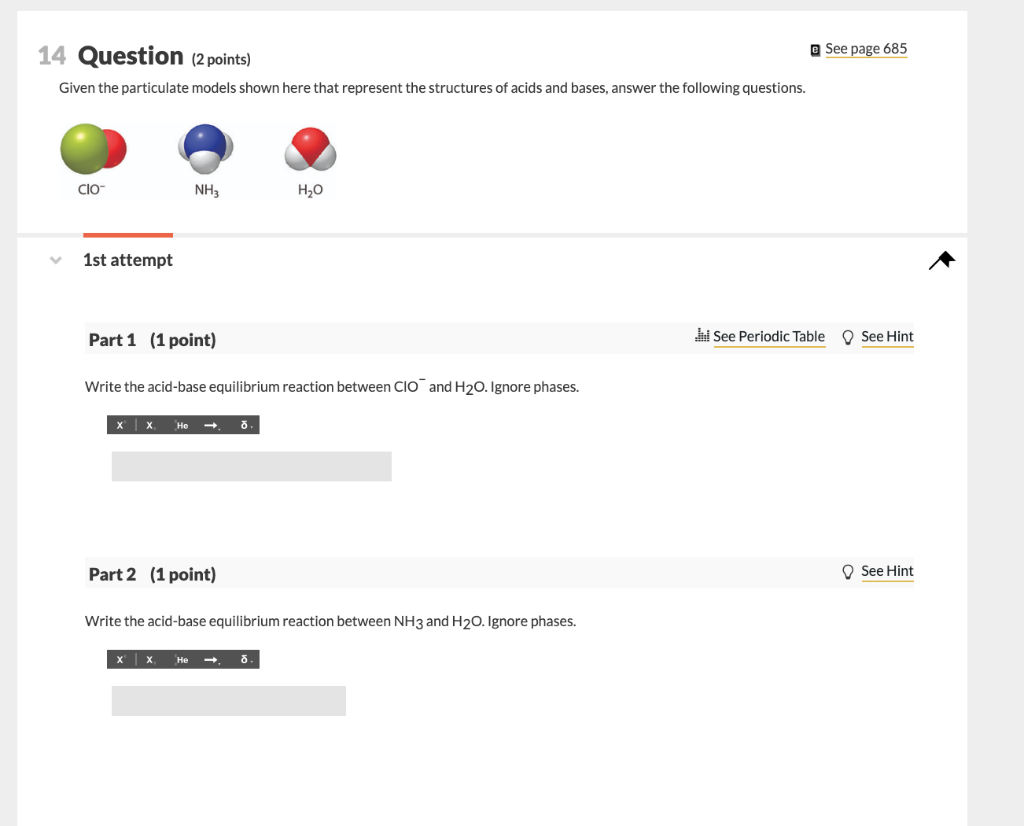 Solved See page 685 14 Question (2 points) Given the | Chegg.com
