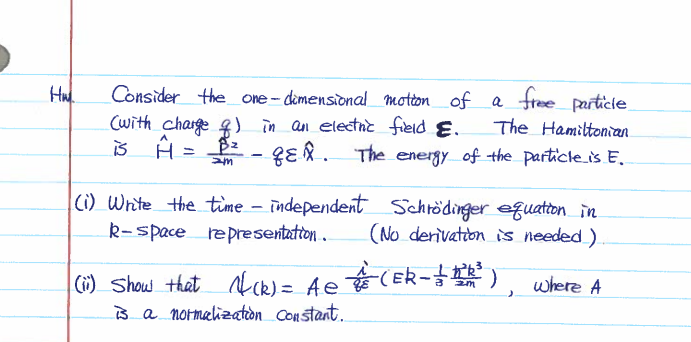 Solved tw. Consider the one-dimensional motion of a froe | Chegg.com