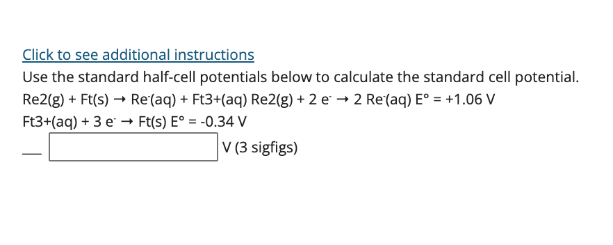 Solved Click To See Additional Instructions Use The Standard Chegg Com