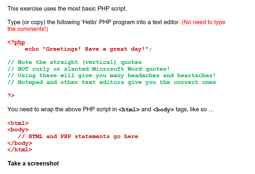 Solved This exercise uses the most basic PHP script. Type | Chegg.com