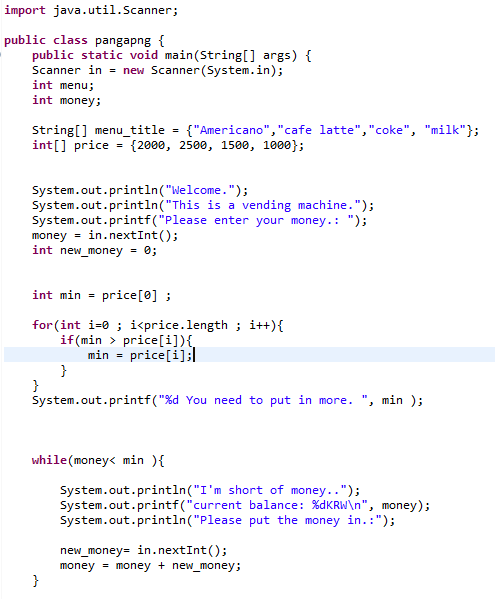 This is a java program problem. Vending machine | Chegg.com