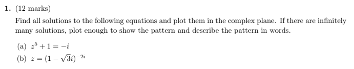 Solved Find all solutions to the following equations and | Chegg.com