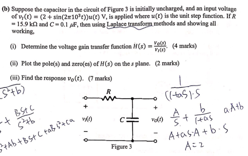 Solved B Suppose The Capacitor In The Circuit Of Figure Chegg Com