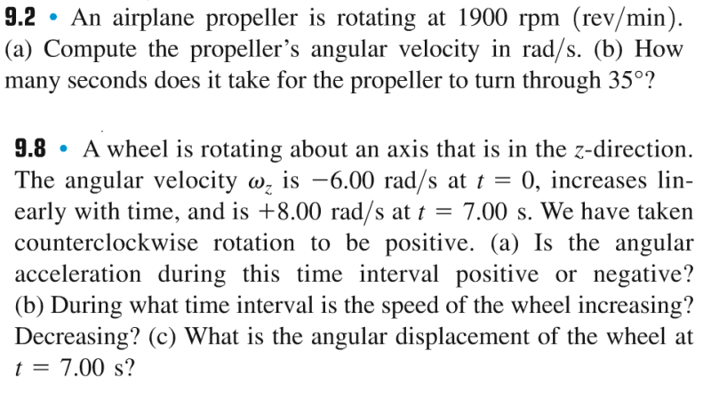 Solved 9.2 An Airplane Propeller Is Rotating At | Chegg.com