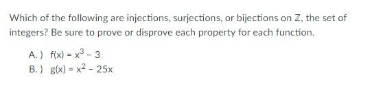 Solved Which of the following are injections, surjections, | Chegg.com